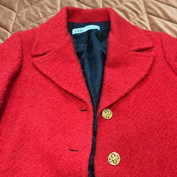 Zara NWOT Red Coat - Picture 2 of 4